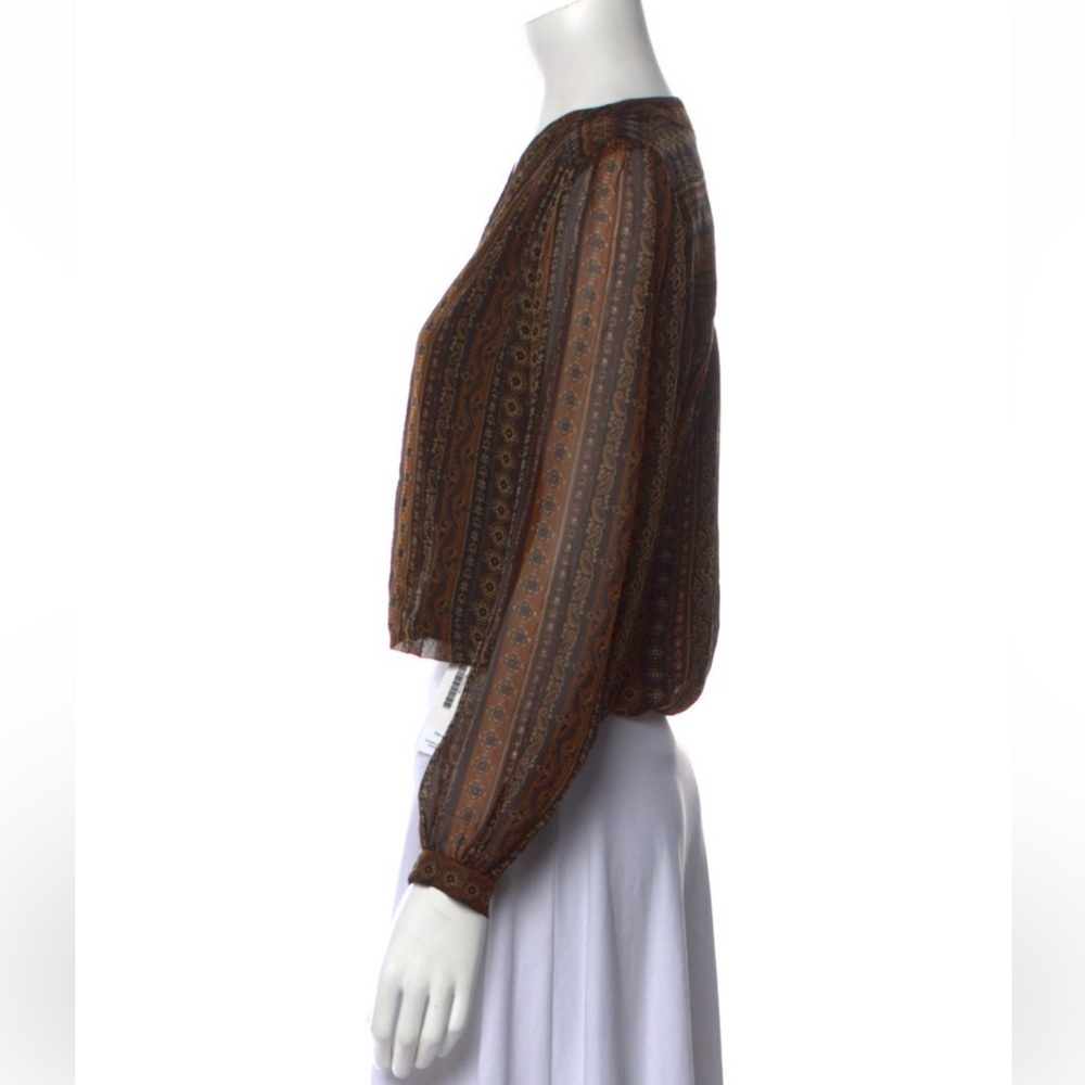 Veronica Beard Brown Patterned Blouse - image 2
